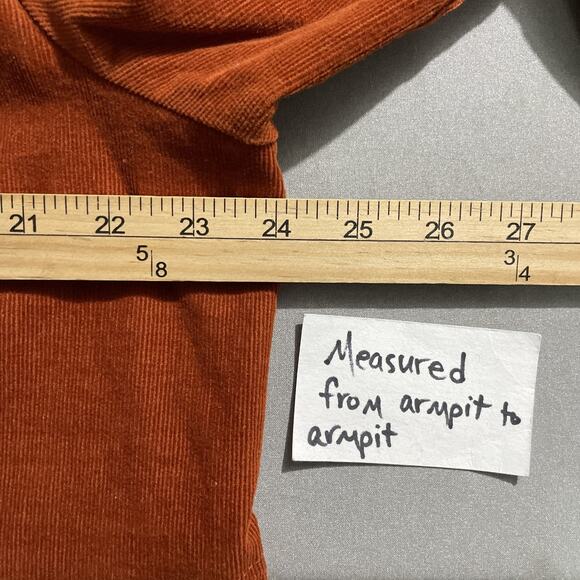 CJ Banks Jacket Plus Size 1X Burnt Orange Stretch Corduroy Collarless Country - Picture 9 of 13